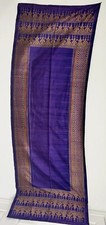 Malaysian Songket Museum Worthy Silk Thread HandWoven Vintage Textile 37” x 110” picture