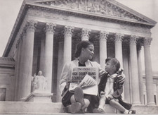 1954 Press Photo ICONIC Mrs. Nettie Hunt at Supreme Court, Segregation is Banned picture
