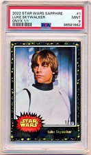 2022 Topps Star Wars Sapphire Luke Skywalker Onyx #1 (1/1) PSA 9 picture