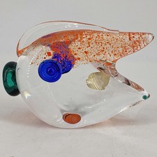 Czech Bohemian Crystal Mid Cenutry Modern MCM style fish figurine paperweight picture