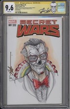 Secret Wars #1 CGC SS 9.6 Stan Lee SIGNED ONE OF A KIND DAY OF THE DEAD COSPLAY picture
