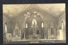 RPPC TISKILWA ILLINOIS ST. MARY'S CHURCH INTERIOR 1909 REAL PHOTO POSTCARD picture