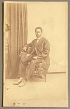 1860s-70s Old West Railroad 1st Pullman Porter African American Freed Slave Cdv picture