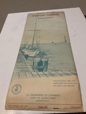HUGE 1965 BOSTON HARBOR NAUTICAL CHART US DEPT. OF COMMERCE 246-SC 36X51.5 picture