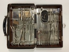 Antique Surgeon's Field Work & Amputation Kit In Leather Case picture