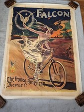 C.1894 Falcon Art Nouveau Franco American Bicycle Original  Large Rare Poster picture