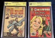 SIX MILLION DOLLAR MAN #1 autographed Lee Majors BIONIC WOMAN #1, Lindsay Wagner picture