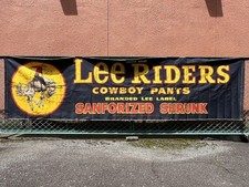 1950s Lee Western Collection Union Made Denim Store Banner Width 146in SUPER BIG picture