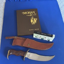 Bill Moran~ ST-23 FIGHTER~ Custom Knife w/ Signed Moran Book & Wood Bladesmith picture