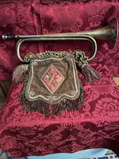 WWII Italy Trumpet Banner Benito Mussolini Il Duce Guardia Pretoriana Original picture