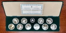 Silver Complete 10-Coin 1988 Calgary Winter Olympics Sterling Silver Set - Num picture