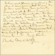 RUFUS CHOATE - AUTOGRAPH STATEMENT SIGNED 3/1837 picture