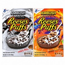 RARE Ambush Universe x Reeses Puffs Complete 2 Box Set Color & Monochrome picture
