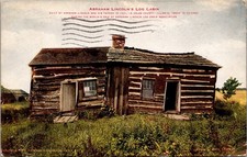 Abraham Lincoln's LOG CABIN Coles County ILLINOIS c1915 Postcard picture