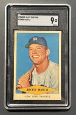 1954 RED HEART DOG FOOD -  MICKEY MANTLE - SGC 9 (pop 6 - no 10’s) - NY Yankees picture