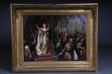 S-194 Oil Painting Empress Maria Theresa in Hungary around 1860 picture