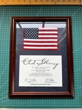 Record Setting Last Flight Lockheed SR-71 Blackbird Jet Flag Signed 3/6/1990 picture