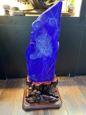 Large 57.4lb Top Natural Lapis Lazuli Jasper crystal specimens Reiki Decor+stand picture
