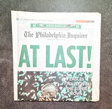 🏆AT LAST EAGLES-41 PATS-33 Phila. inquirer MonFeb, 5th 2018 news paper  picture