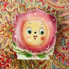 PY Miyao Anthropomorphic Pink Wall Pocket Planter Made in Japan circa 1950s picture