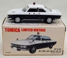 Tomica LV-22 Mazda Luce Rotary Coupe Patrol Car 1/64 White Black picture