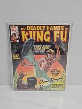 🔥 Deadly Hands of Kung Fu 20 CBCS 9.0 Chuck Norris SIGNED AUTOGRAPH Marvel 1976 picture