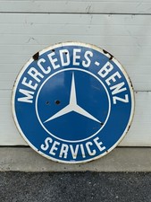 Vintage Porcelain Mercedes-Benz Service Sign Double Sided Dealership Gas Oil 42” picture