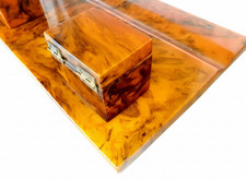 Antique Vintage Old Amber Bakelite Catalin Inkwell Art Deco Desk RARE picture