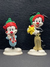 Vintage 1997 Warner Bros Animaniacs Yakko & Dot Christmas Ornaments. Set of Two. picture