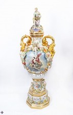 Huge Pair 5ft Delightful Dresden Style Porcelain Vases  This is an utterly magni picture