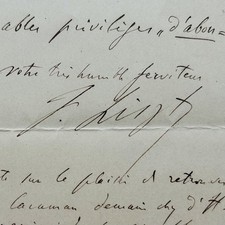 Letter from Franz Liszt to her student, the Princess of Caraman-Chimay picture