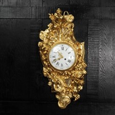 Antique French Ormolu Rococo Cartel Wall Clock - Large and Magnificent picture