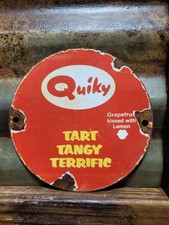 VINTAGE QUIKY PORCELAIN SIGN OLD SODA BEVERAGE GROCERY DRINK GRAPEFRUIT COLA 6