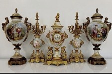 Tiffany & Co. Sèvres Porcelain & Bronze Clock With Pair Or Massive Sevres Vases picture
