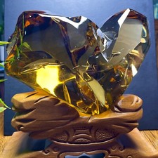 17.6LB TOP Natural Museum Rainbow citrine quartz crystal mineral specimen+stand picture