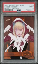PSA 9 - 2022 Skybox Marvel Metal Spider-Man Orange Light FX /25 Ghost-Spider picture