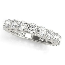 Luxury Diamond Eternity Wedding Ring Band 14k White Gold 2.61ct picture