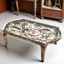 Jay Strongwater Everett Floral Scroll Handcrafted Wrought Iron Table SHW3299-432 picture
