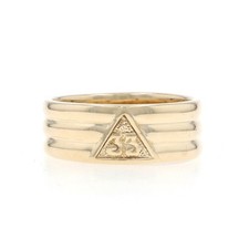 Yellow Gold Masonic Scottish Rite 33rd Degree Men's Ring - 14k Mason Band picture