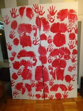 RED # 3, #4, #5 & # 6 '' 30'' X 40'' CANVAS PAINTINGS BY COMIC ARTIST JAMES CHEN picture