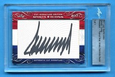 2017 Leaf Sports Icons Donald Trump CUT AUTO #1/1 picture