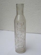 SUPERB OMEGA OIL CLEAR GLASS MEDICAL BOTTLE picture