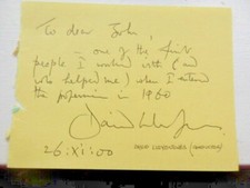 DAVID LLOYD JONES - BRITISH CONDUCTOR - AUTOGRAPH picture