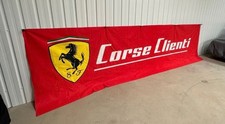RARE 2000’s FERRARI RACING TRACK BANNER CORSE CLIENTI DEALERSHIP GARAGE SIGN picture