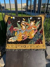 Burmese Kalaga Antique Tapestry Ancient Kinnara and Kinnari, Eternal Lovers picture