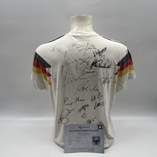 Germany World Cup 1990 Team Signed Autograph World Champion T-Shirt DFB Adidas S picture