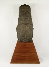 Antique Ancient Khmer Carved Stone Buddha Head Sculpture picture