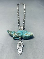 IMPORTANT BEN BEGAYE (D) VINTAGE NAVAJO TURQUOISE STERLING SILVER NECKLACE picture