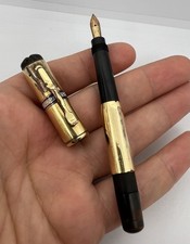MONTBLANC SIMPLO 1 BABY SAFETY 18K ROLLED GOLD FOUNTAIN PEN NIB 14K SIZE 1 picture