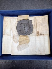 Rare 1515 King Henry VIII Latin Manuscript With Wax Seal picture